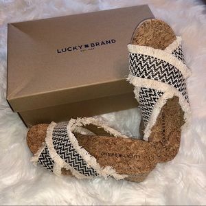 Lucky Brand fringe sandals size 6